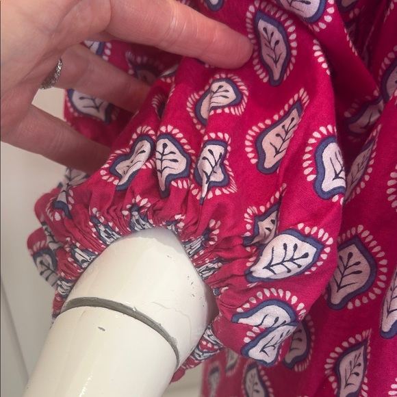 Caryn Lawn Vibrant Red Leaf Patterned dress - Picture 3 of 10